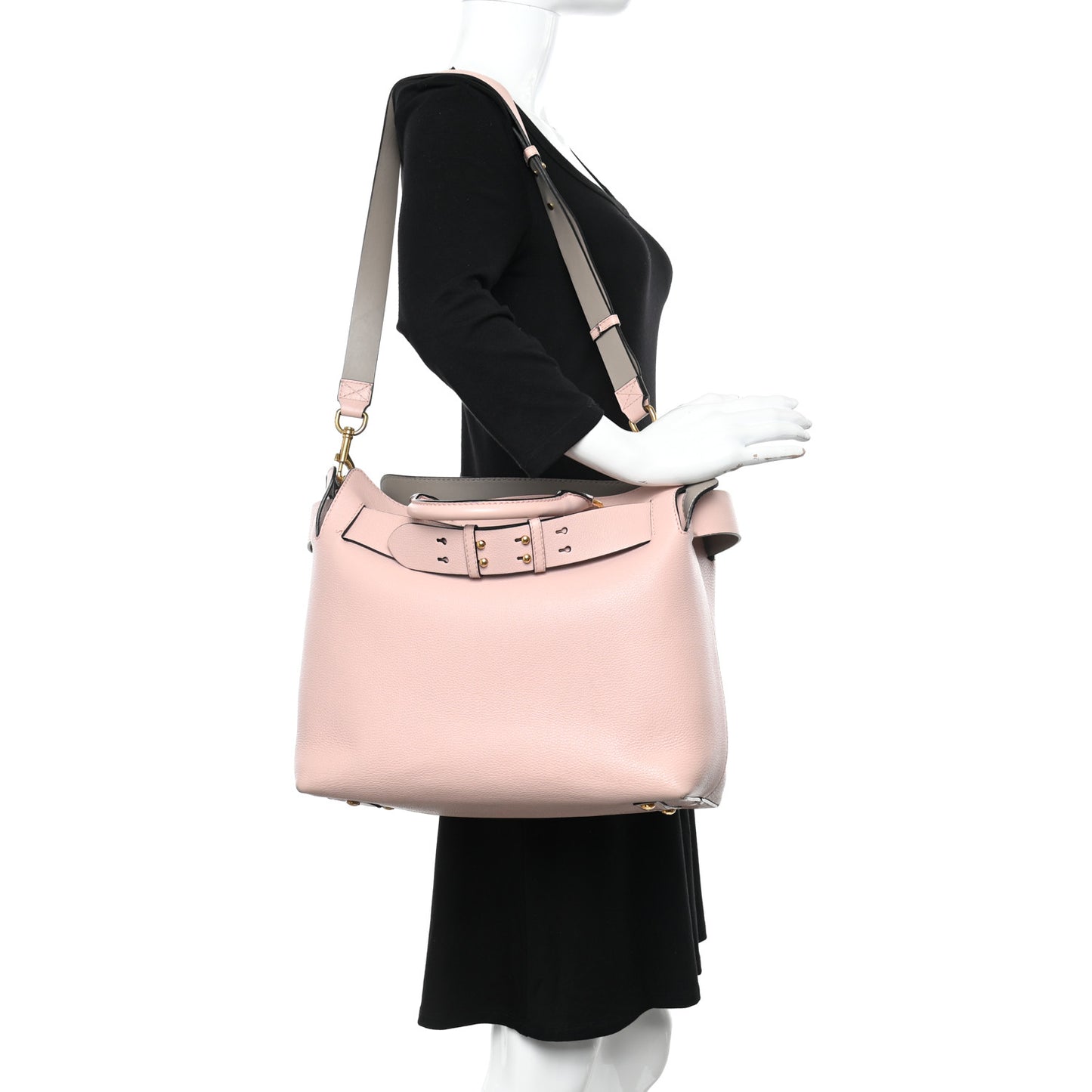 Marais Calfskin Medium Belt Bag Pale Ash Rose