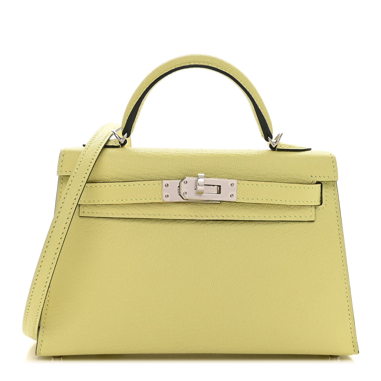 Hermes Chevre Mysore Mini Kelly Sellier 20 Jaune Bourgeon 1 of 17