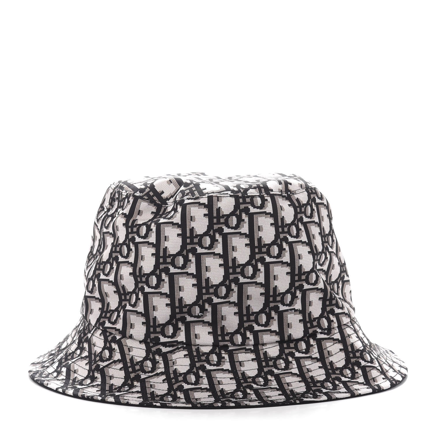 Christian Dior Polyester Cotton Oblique Teddy-D Brim Bucket Hat 58 Black 1 of 12
