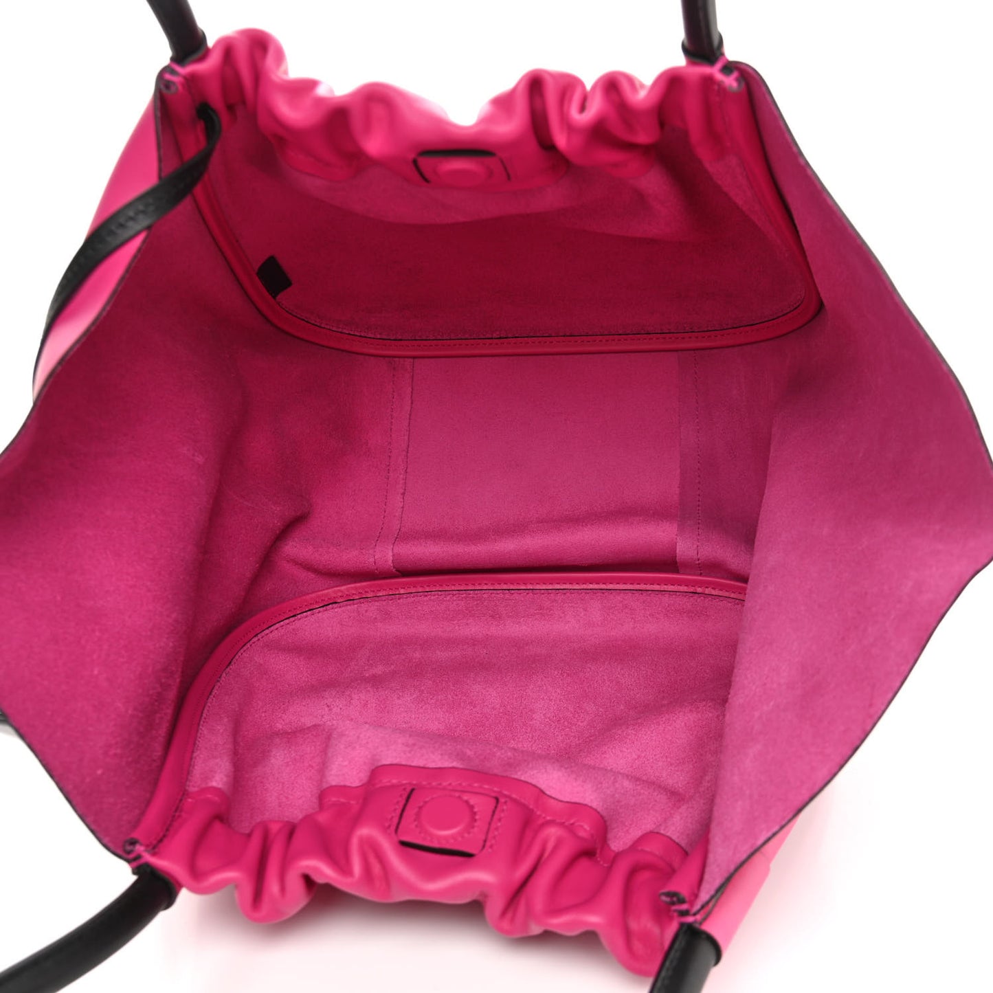 Calfskin Large Ruched Tote Fuschia