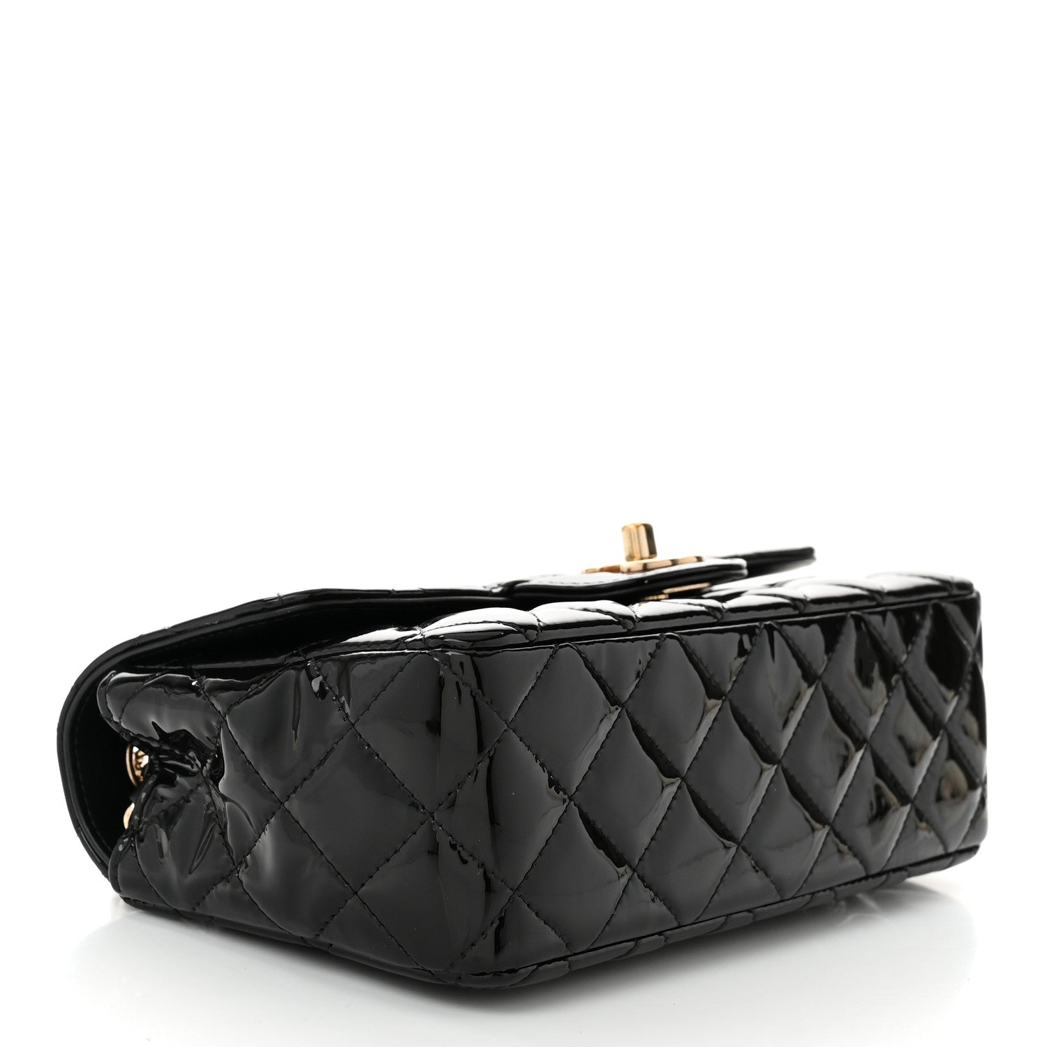 Chanel Patent Calfskin Quilted Mini Rectangular Flap Black 4 of 11