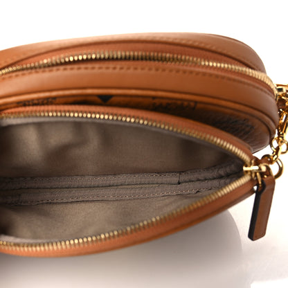 MCM Visetos Small Aren Multifunction Crossbody Pouch Cognac 4 of 9