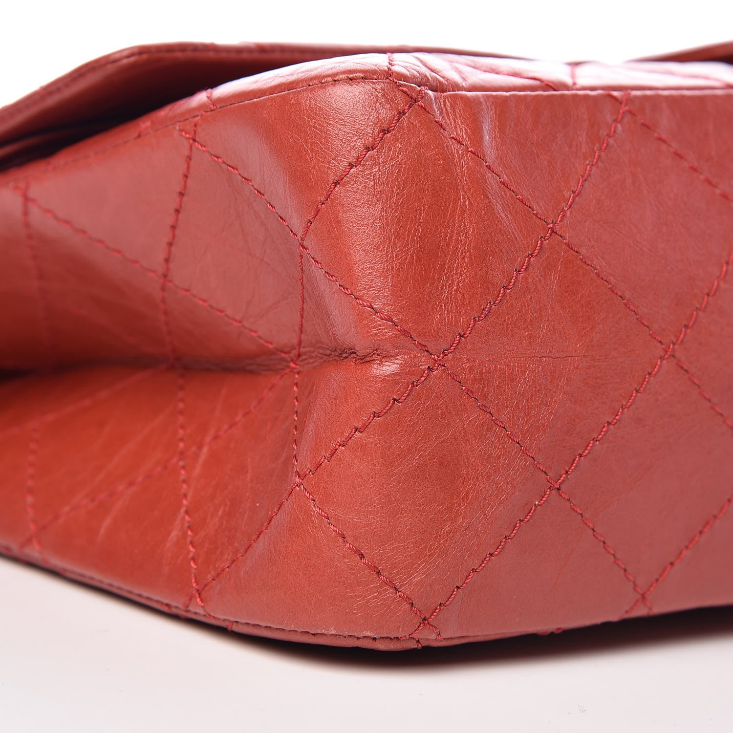 Chanel Aged Calfskin Quilted 2.55 Reissue 227 Flap Red 10 of 12