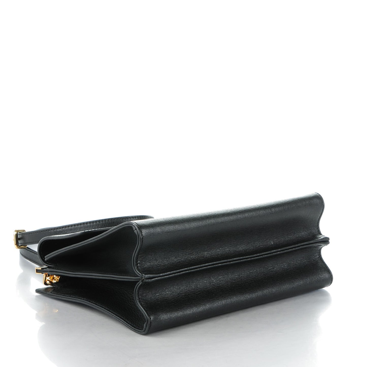 Vitello Elite Flamingo Demi Jour Shoulder Bag Black