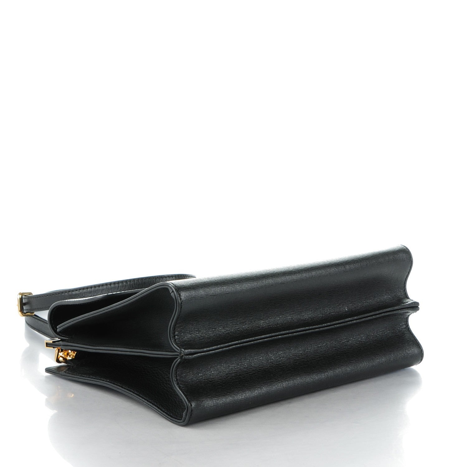 Fendi Vitello Elite Flamingo Demi Jour Shoulder Bag Black 4 of 8