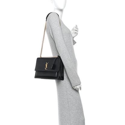 Saint Laurent Calfskin Large Monogram Sunset Black 2 of 11