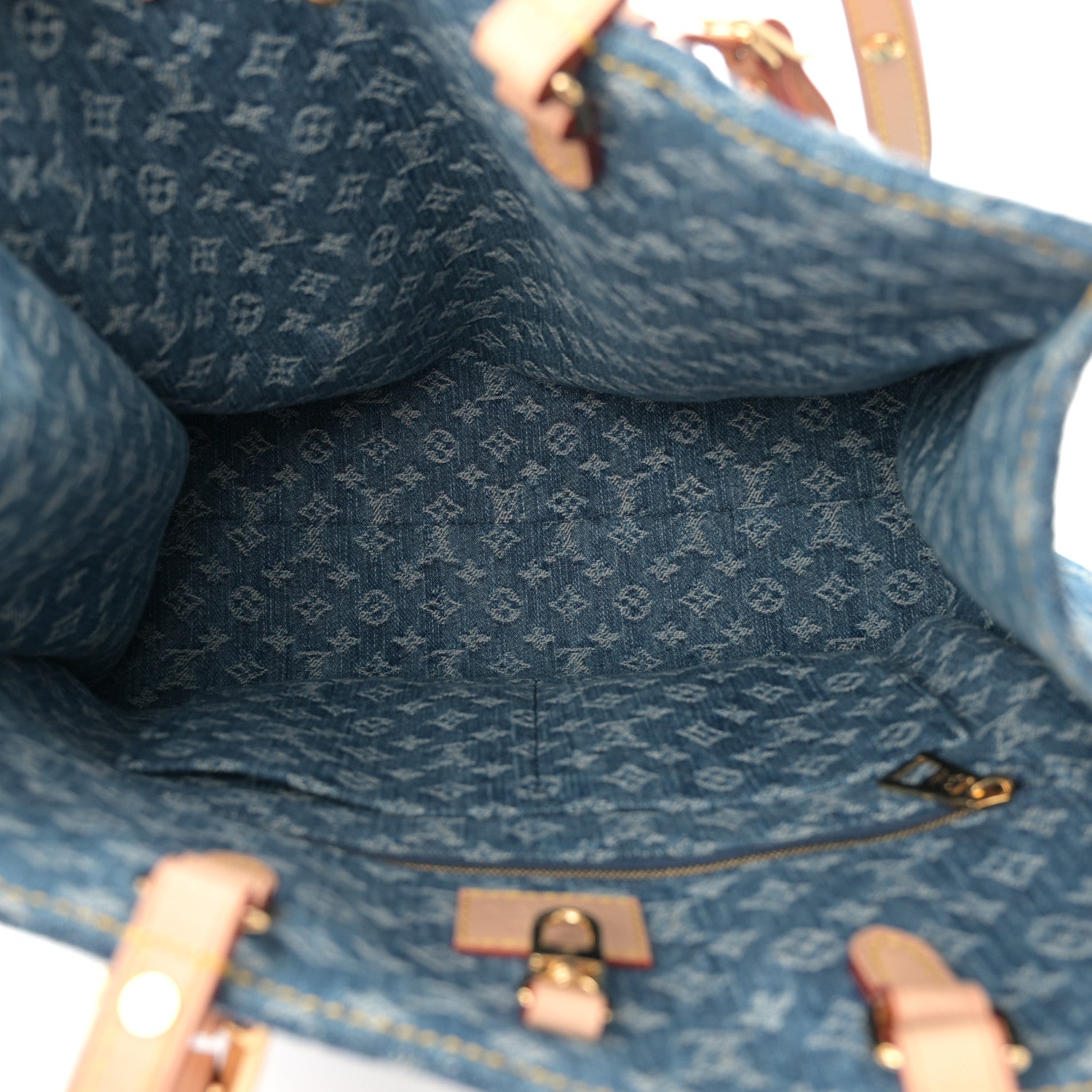 Louis Vuitton Monogram Denim Onthego MM Blue 5 of 9