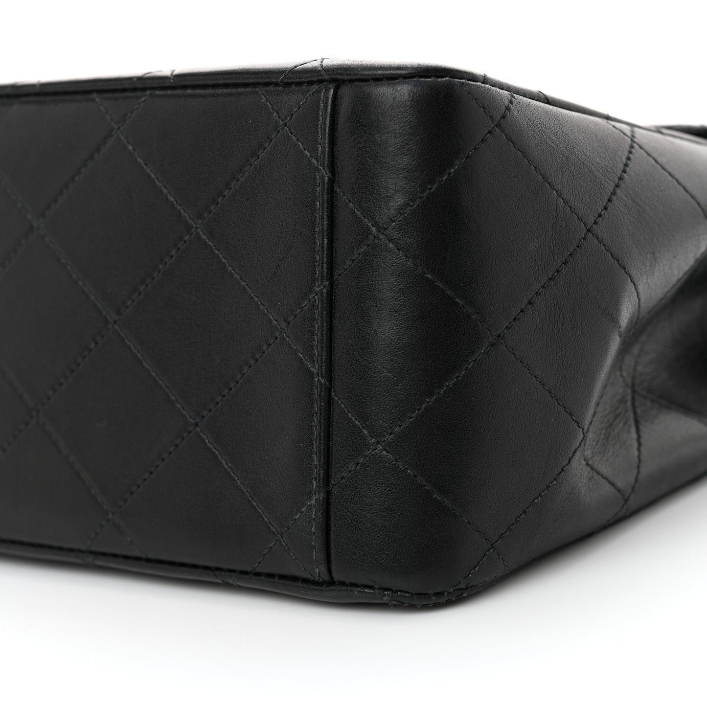 Lambskin Quilted XL Jumbo Single Flap Black