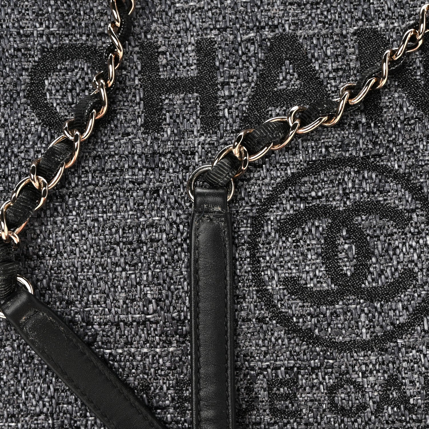 Chanel Lurex Boucle Small Deauville Tote Black 14 of 17