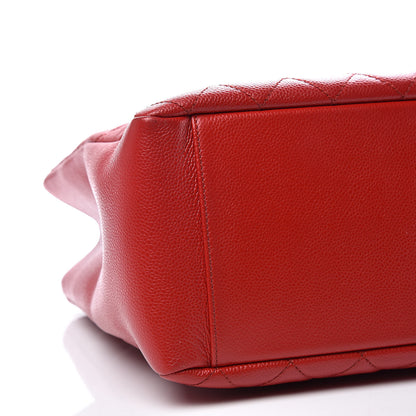 Chanel Caviar Quilted Grand Shopping Tote GST Red 5 of 13