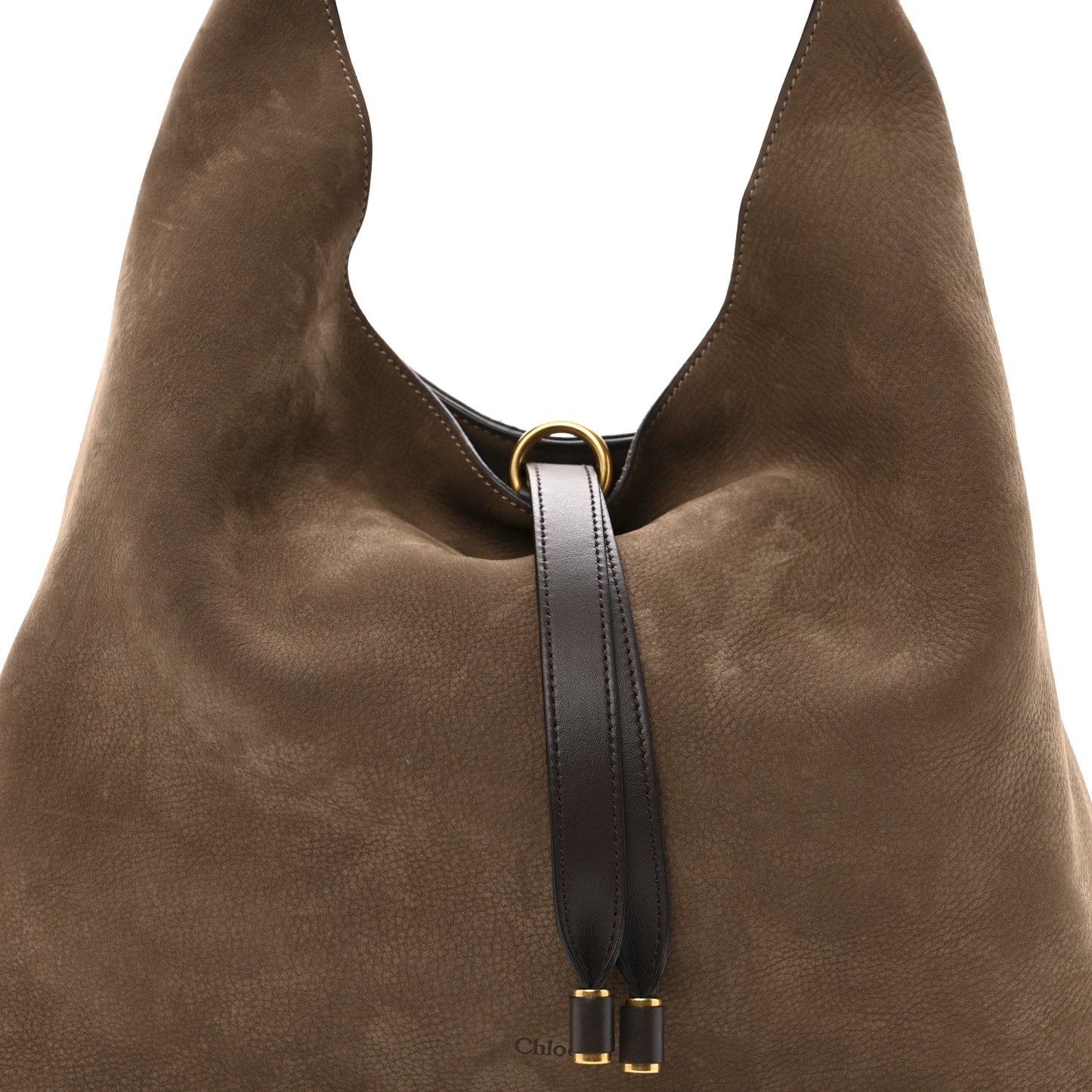 Suede Calfskin Marcie Hobo Bag Flannel Grey