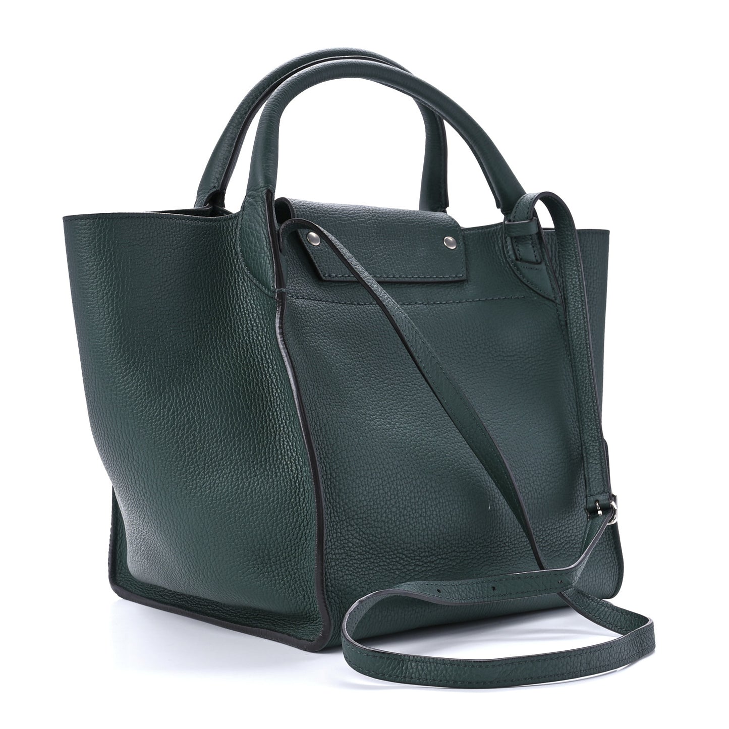 Supple Grained Calfskin Small Big Bag Dark Green