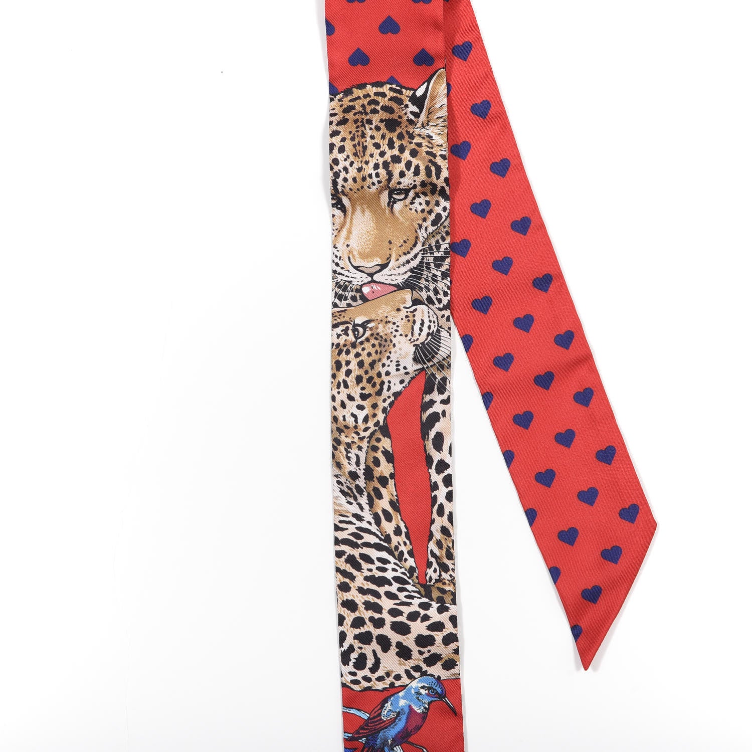 Hermes Silk Jungle Love Love Twilly Rouge Marine Fauve 3 of 4