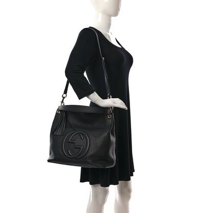 Gucci Pebbled Calfskin Large Soho Hobo Black 2 of 9