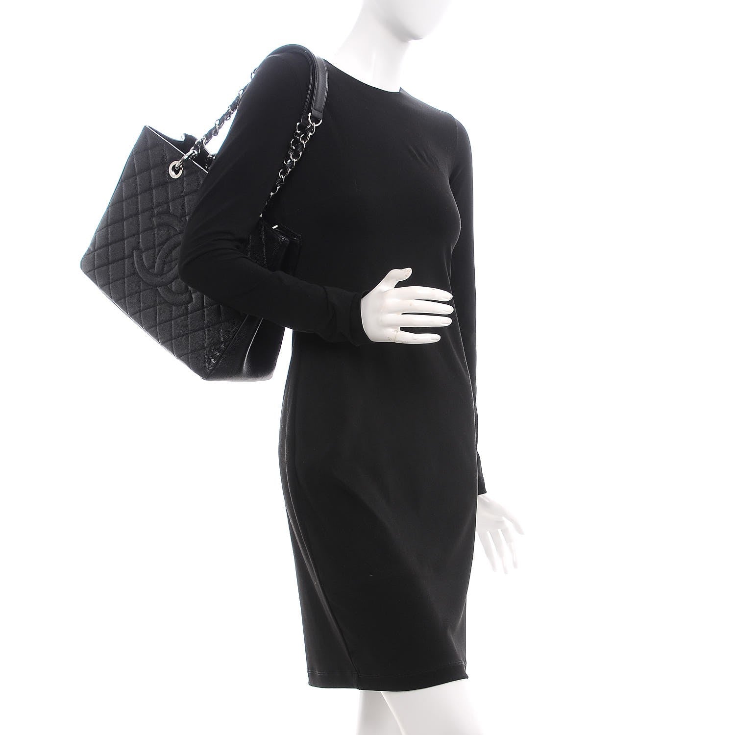 Chanel Caviar Quilted Grand Shopping Tote GST Black 2 of 11