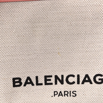 Balenciaga Cotton Canvas Satin Calfskin S Navy Cabas Natural Rose Ballerine 14 of 14
