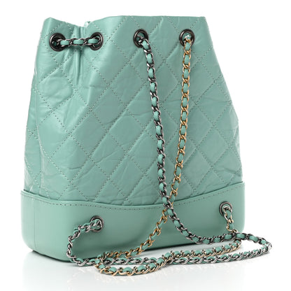 Chanel Aged Calfskin Quilted Small Gabrielle Backpack Green 2 of 4