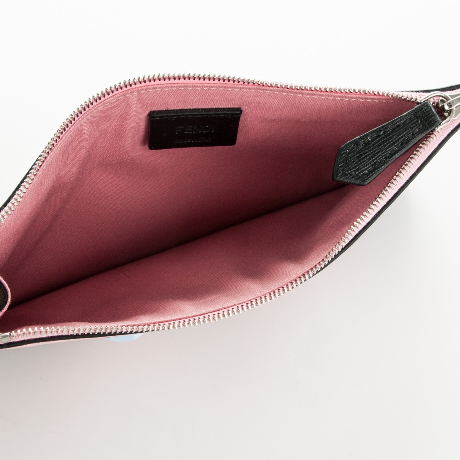 Fendi Vitello Elite Century Hypnoteyes Studded Zip Pouch Bubblegum Multicolor 5 of 7