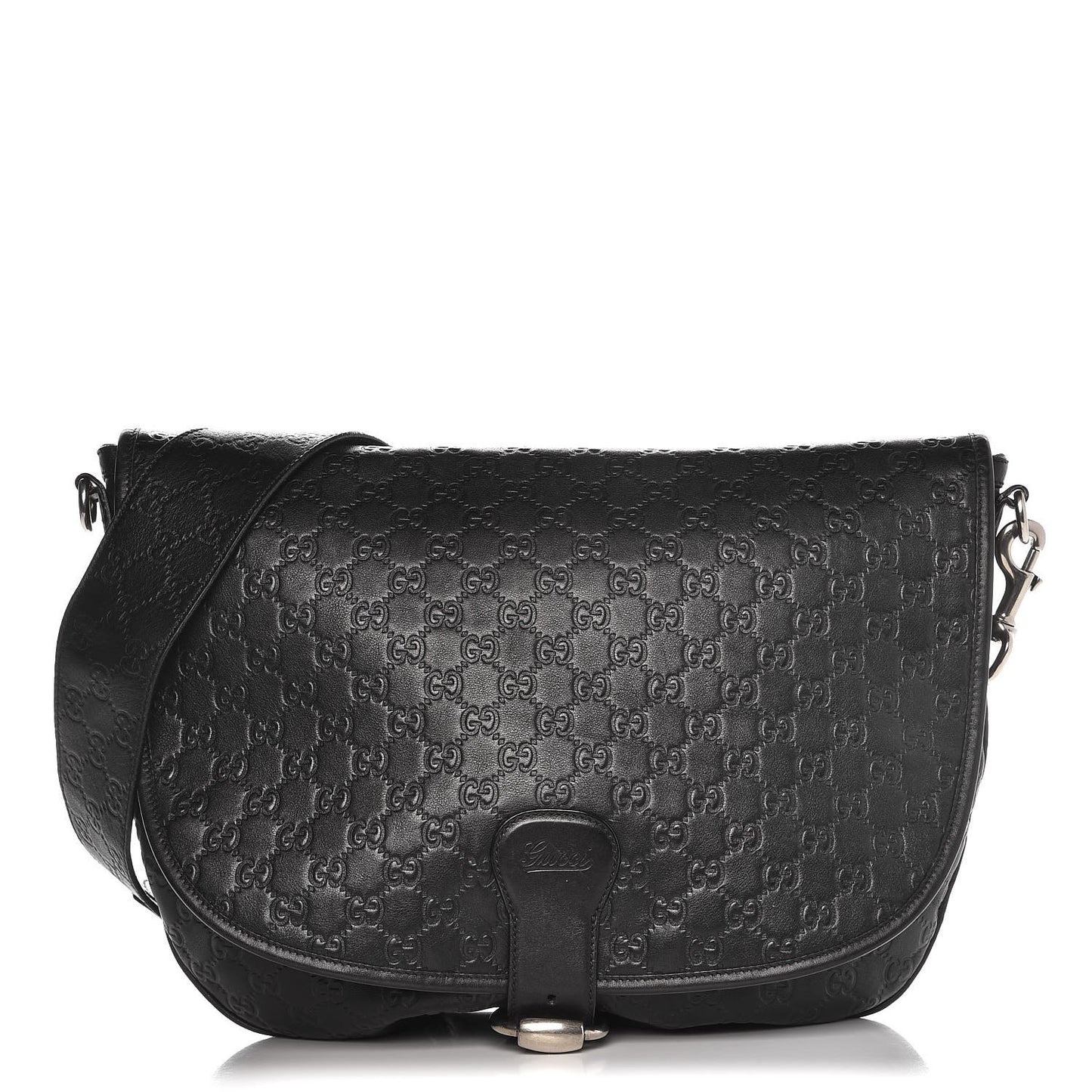 Guccissima Flap Messenger Bag Black