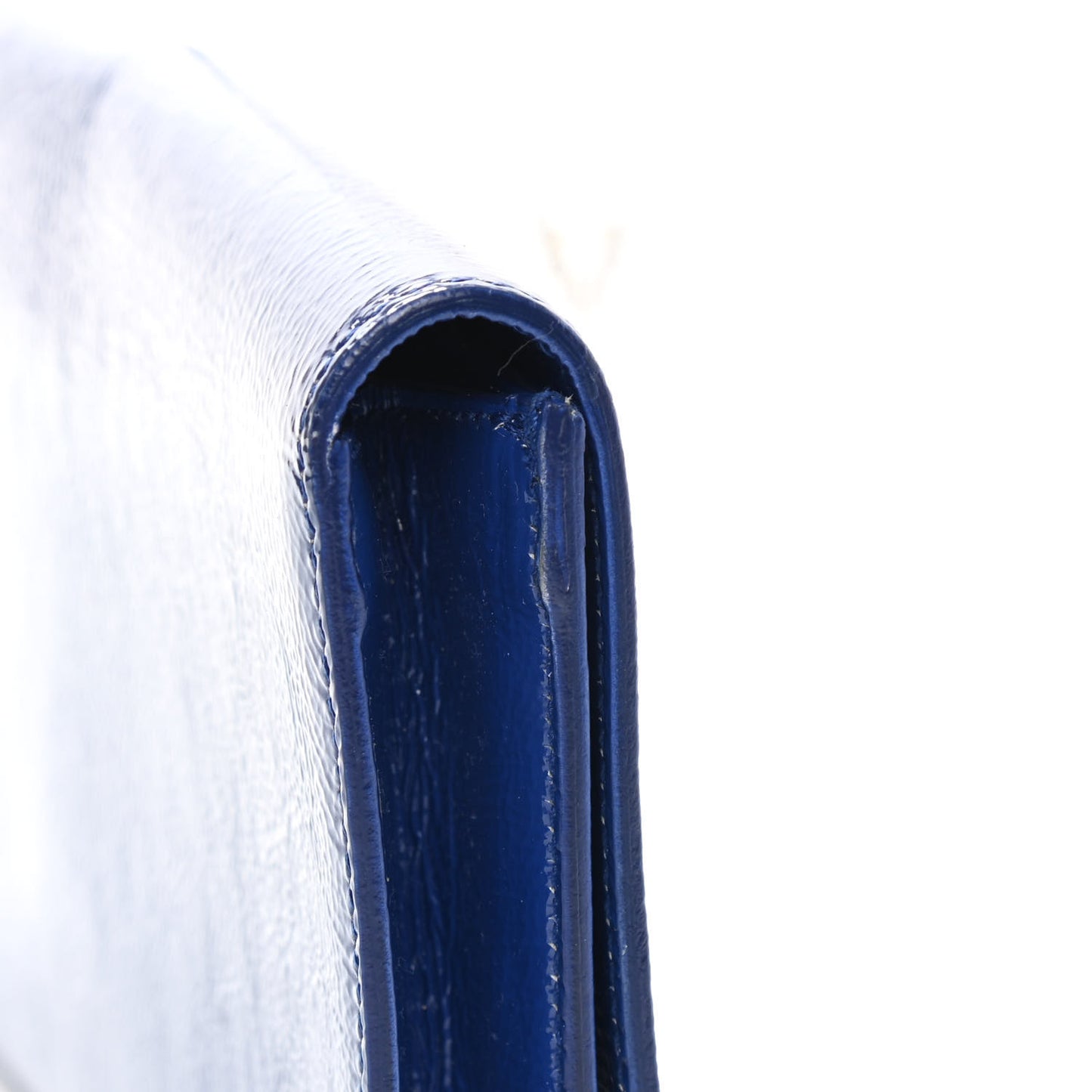 Textured Patent Monogram Large Belle De Jour Clutch Royal Blue