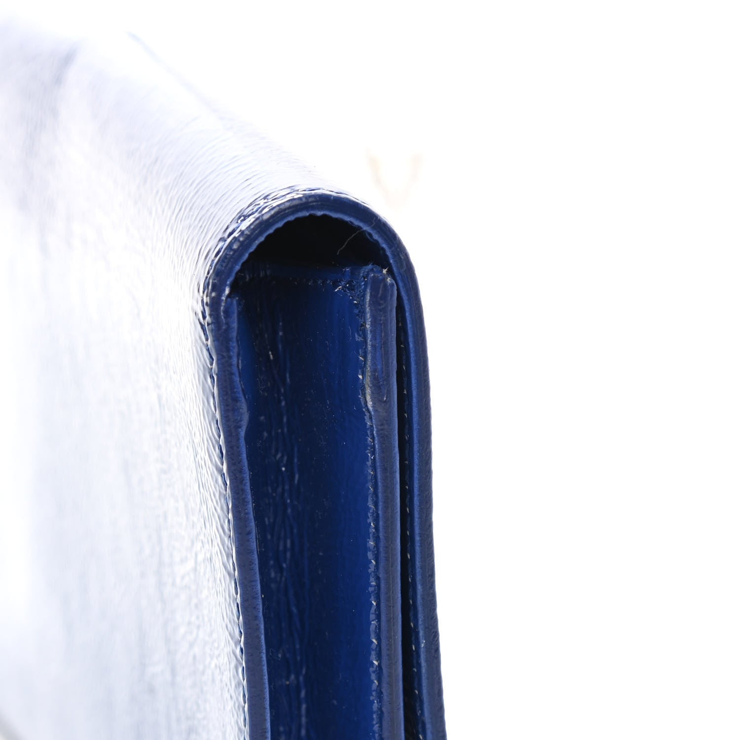 Saint Laurent Textured Patent Monogram Large Belle De Jour Clutch Royal Blue 11 of 13