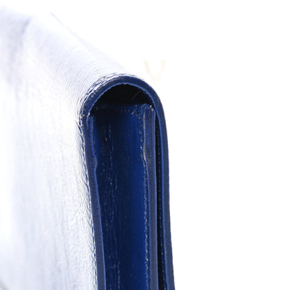 Saint Laurent Textured Patent Monogram Large Belle De Jour Clutch Royal Blue 11 of 13