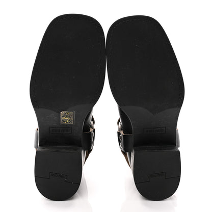 Miu Miu Calfskin Harness Enigneer Boots 40 Black 6 of 10
