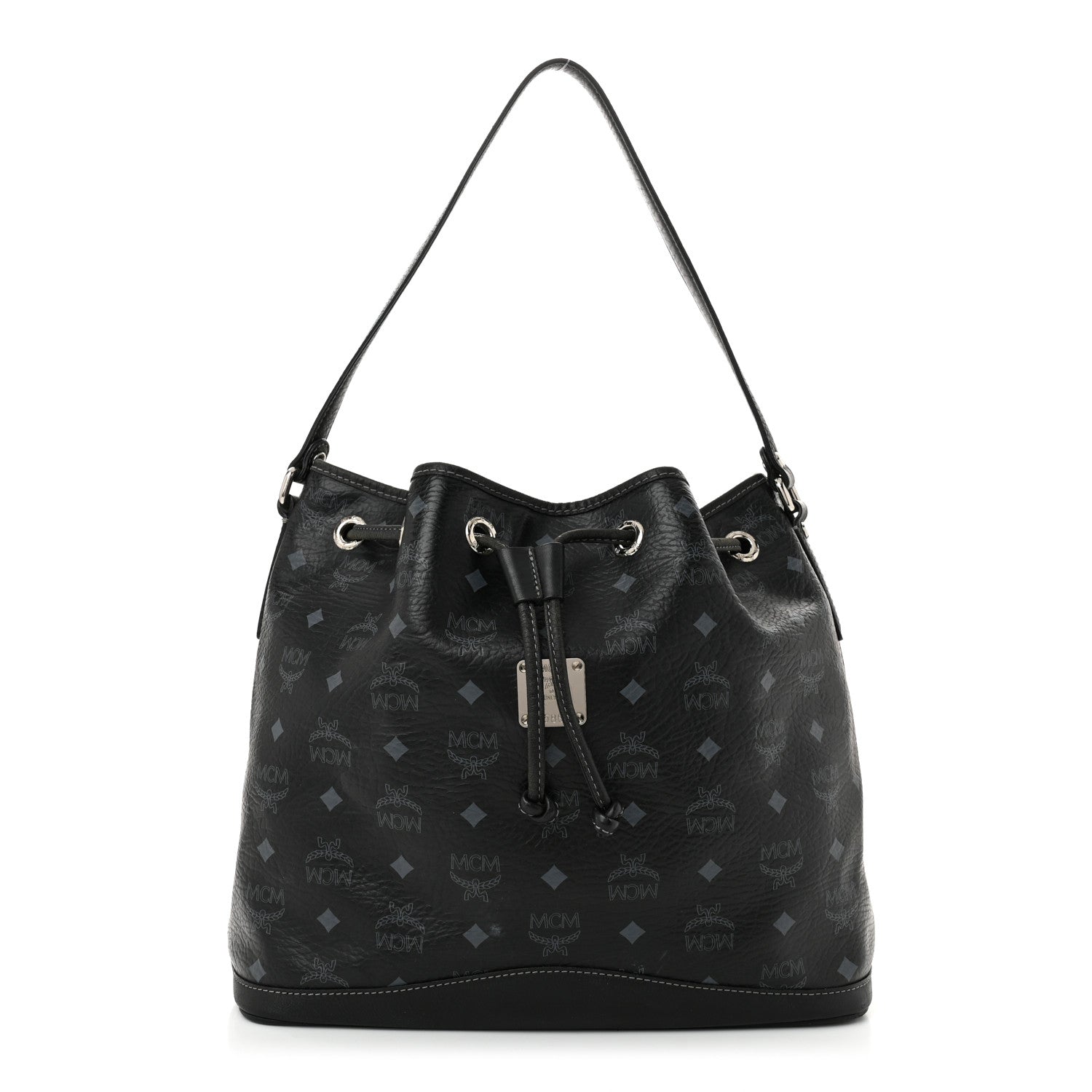 MCM Visetos Drawstring Bucket Bag Black 1 of 11