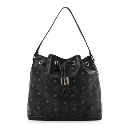 MCM Visetos Drawstring Bucket Bag Black 1 of 11