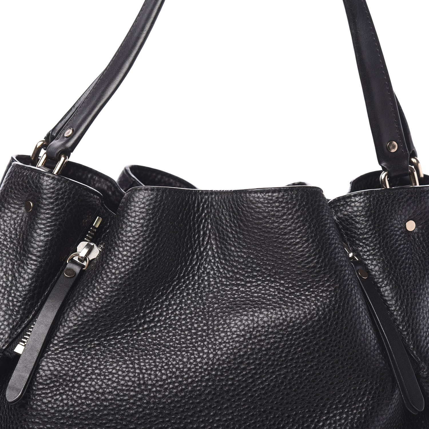 Burberry Grainy Calfskin House Check Medium Maidstone Black 10 of 11