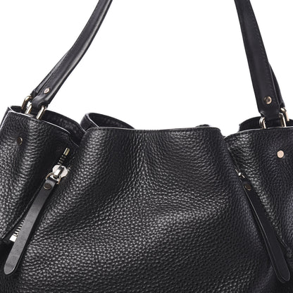 Burberry Grainy Calfskin House Check Medium Maidstone Black 10 of 11
