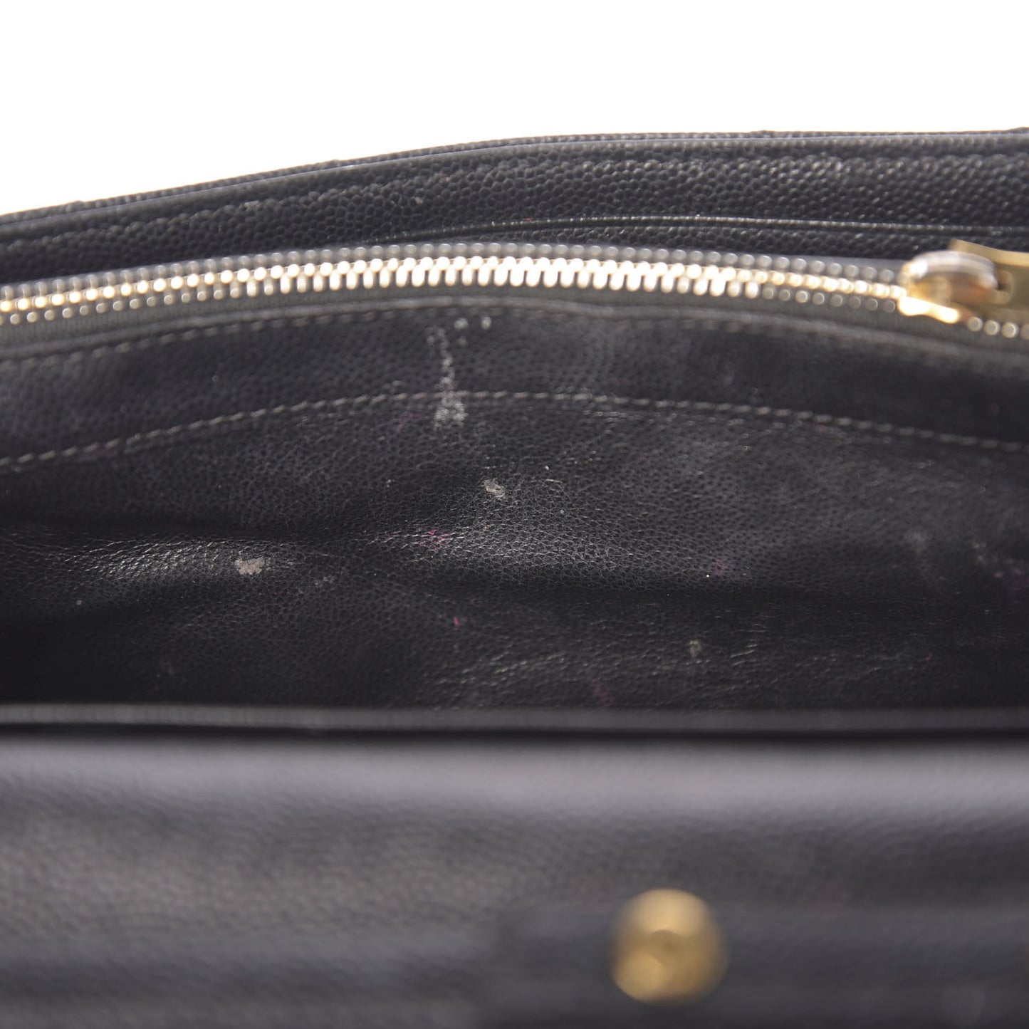 Grain De Poudre Matelasse Chevron Monogram Chain Wallet Black