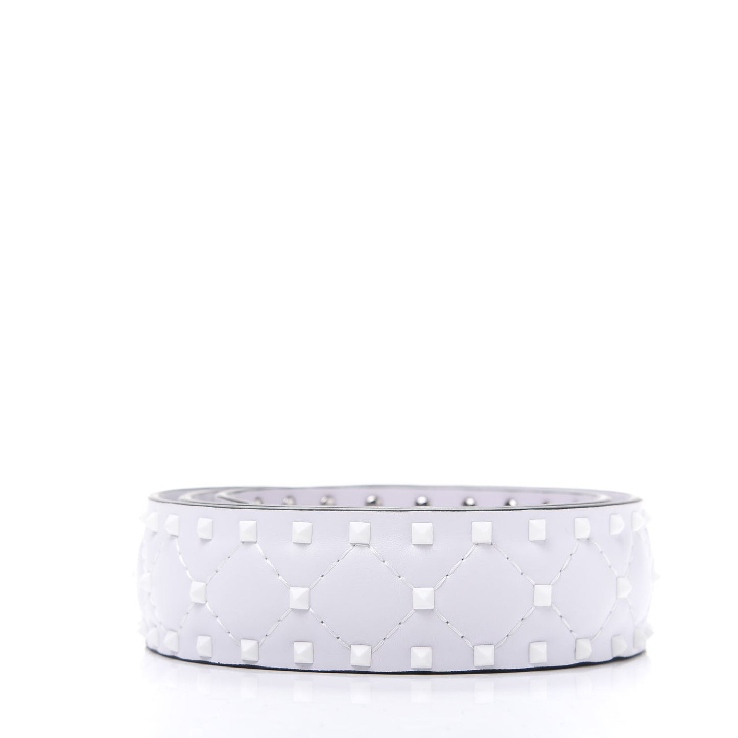 Lambskin Free Rockstud Spike Shoulder Strap Optic White