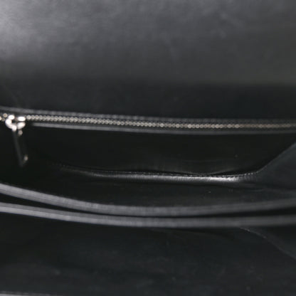 Celine Calfskin Crocodile Embossed Medium Triomphe Besace Black 5 of 11
