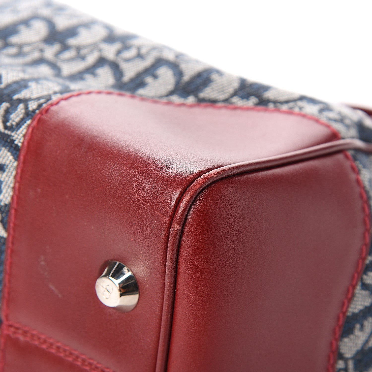 Christian Dior Monogram Boston Navy Red 8 of 11