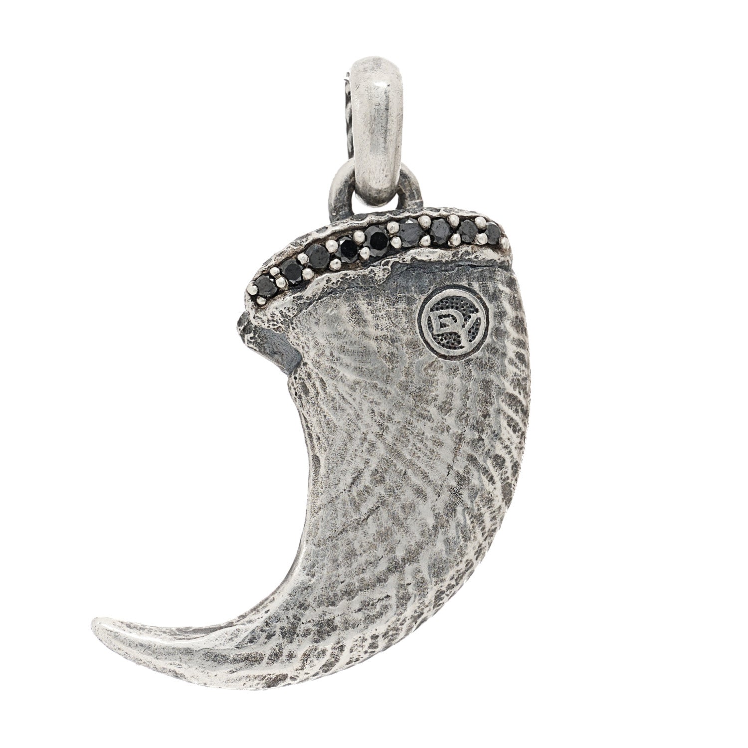 David Yurman Sterling Silver Black Diamond Petrvs Claw Amulet Pendant 1 of 4