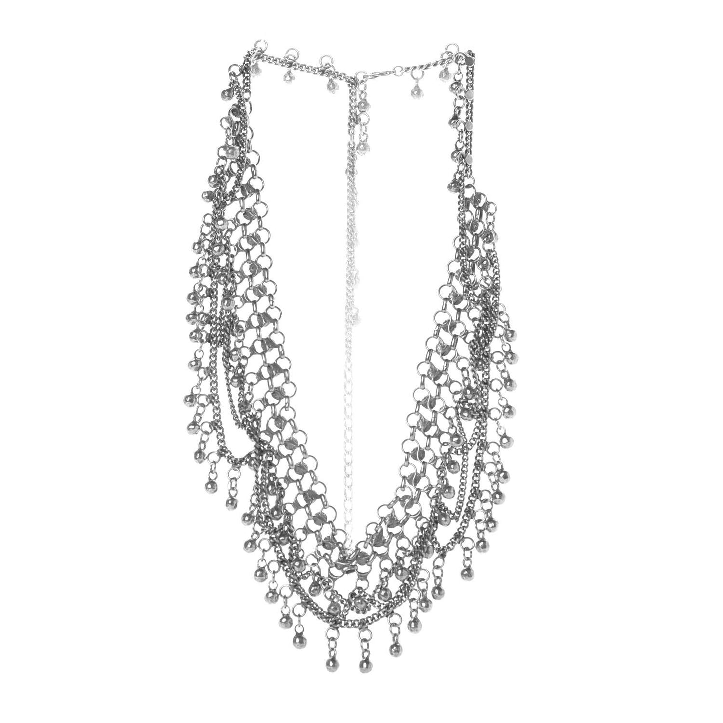 Bell Bib Necklace Argent Oxide