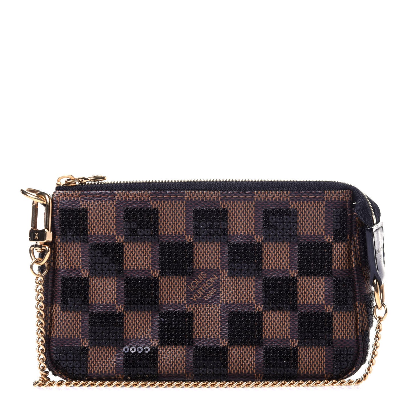 Damier Paillettes Mini Pochette Accessories Black
