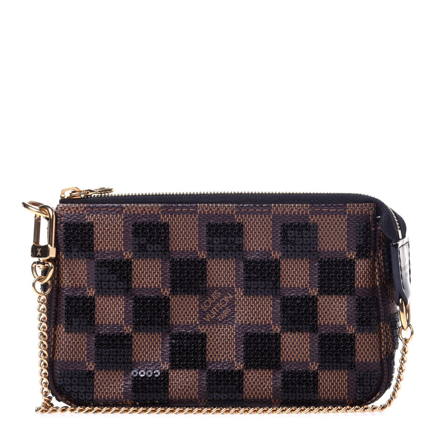Louis Vuitton Damier Paillettes Mini Pochette Accessories Black 1 of 11