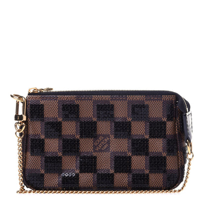 Louis Vuitton Damier Paillettes Mini Pochette Accessories Black 1 of 11