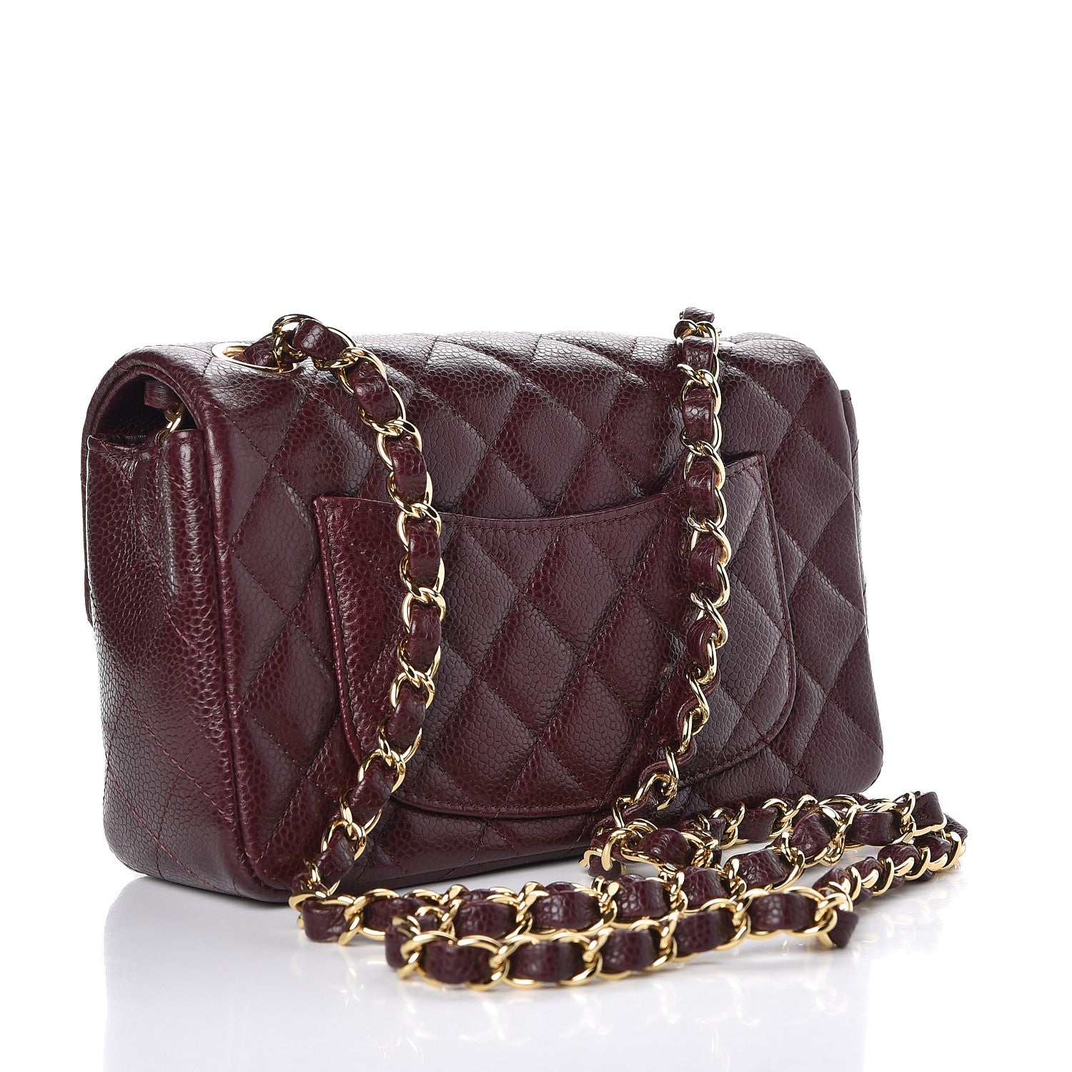Chanel Caviar Quilted Mini Rectangular Flap Burgundy 3 of 7