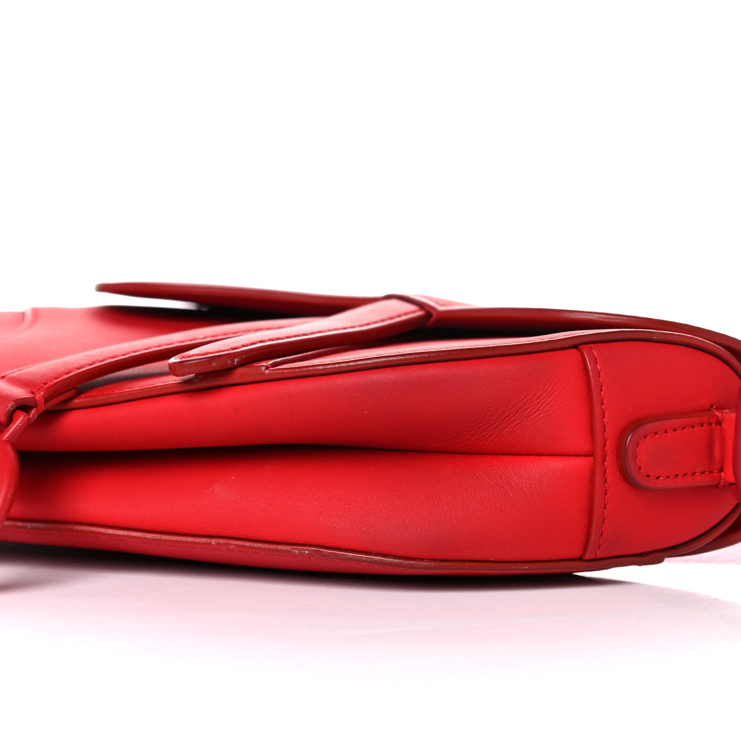 Ultra Matte Calfskin Mini Saddle Bag Red