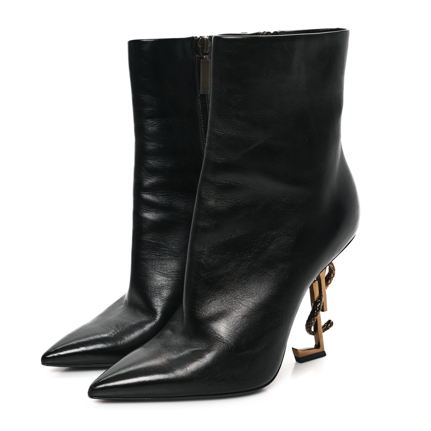 Saint Laurent Calfskin Opyum Ankle Boot 38 Black 3 of 10