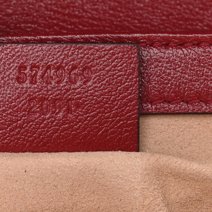 Gucci Vintage Effect Calfskin Matelasse Diagonal Super Mini Torchon GG Marmont Shoulder Bag Black Romantic Cherry 7 of 10