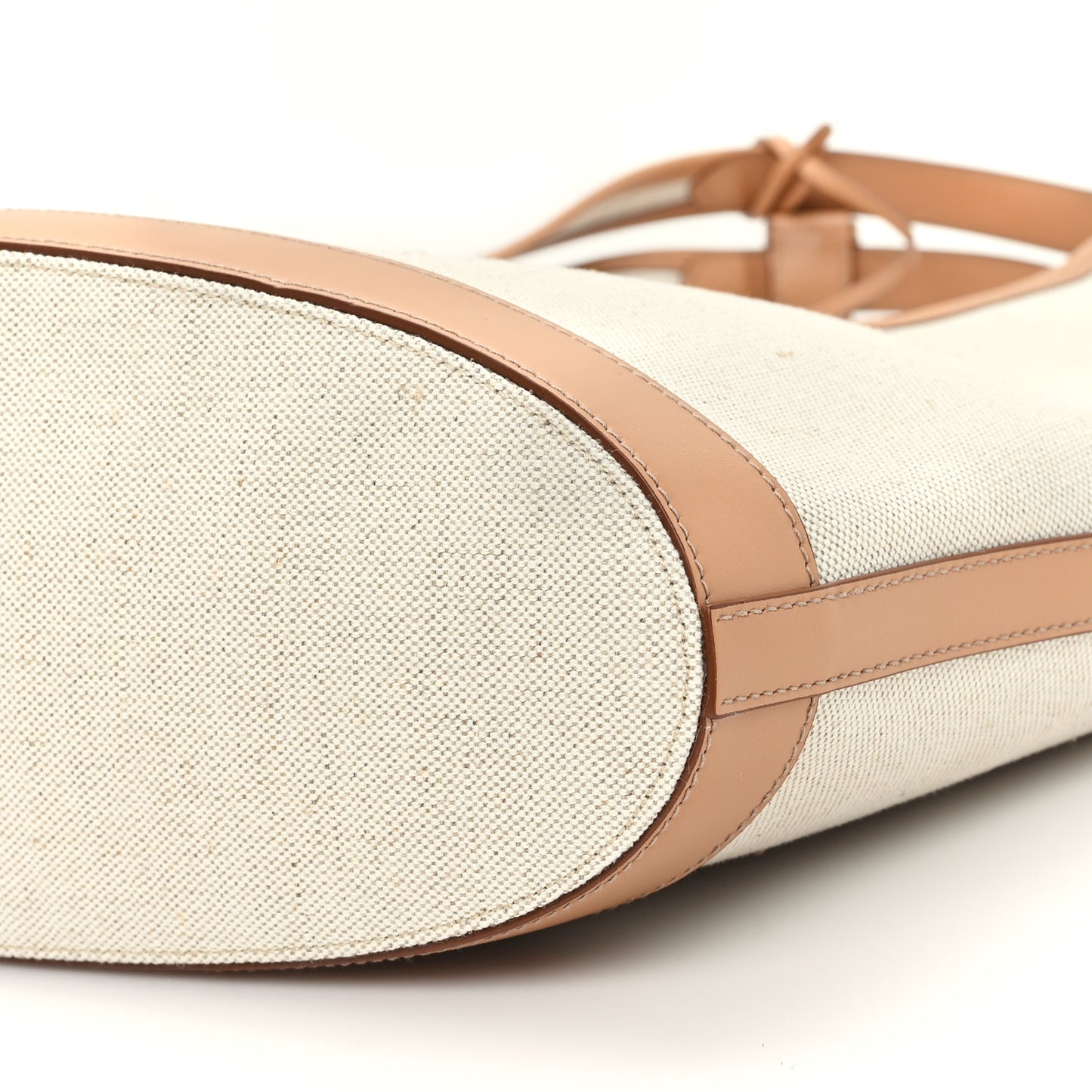 Linen Vitello Medium Logo Tote Natural