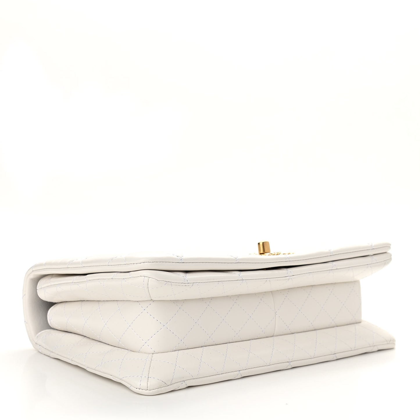 Lambskin Quilted Chain Flap White