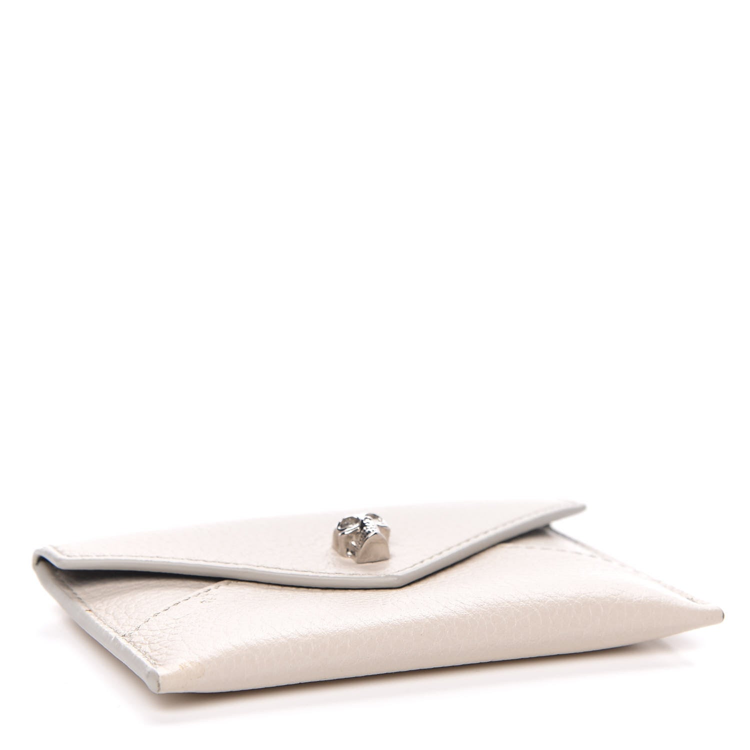 Alexander McQueen Calfskin Skull Envelope Card Holder Off White 4 of 8