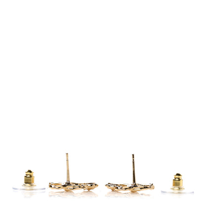 Chanel Metal Camellia CC Earrings Gold 3 of 5