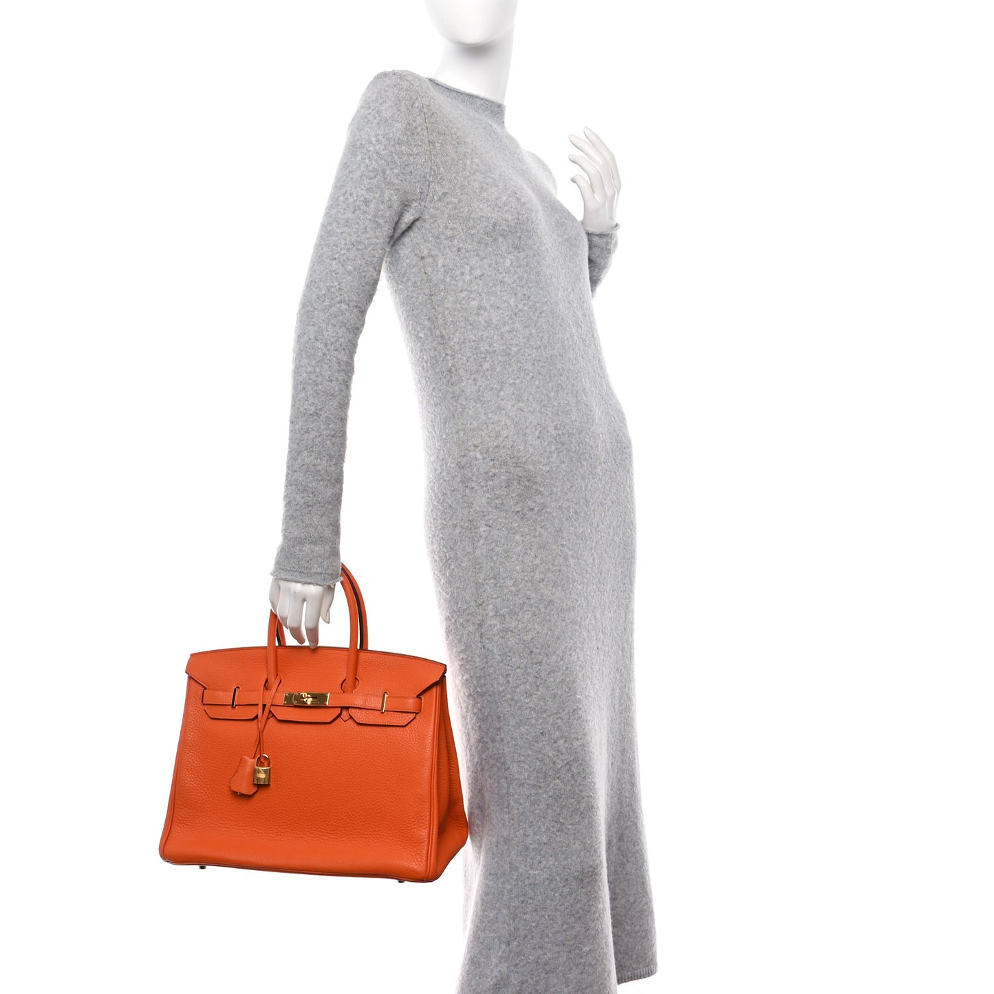 Taurillon Clemence Birkin 35 Orange