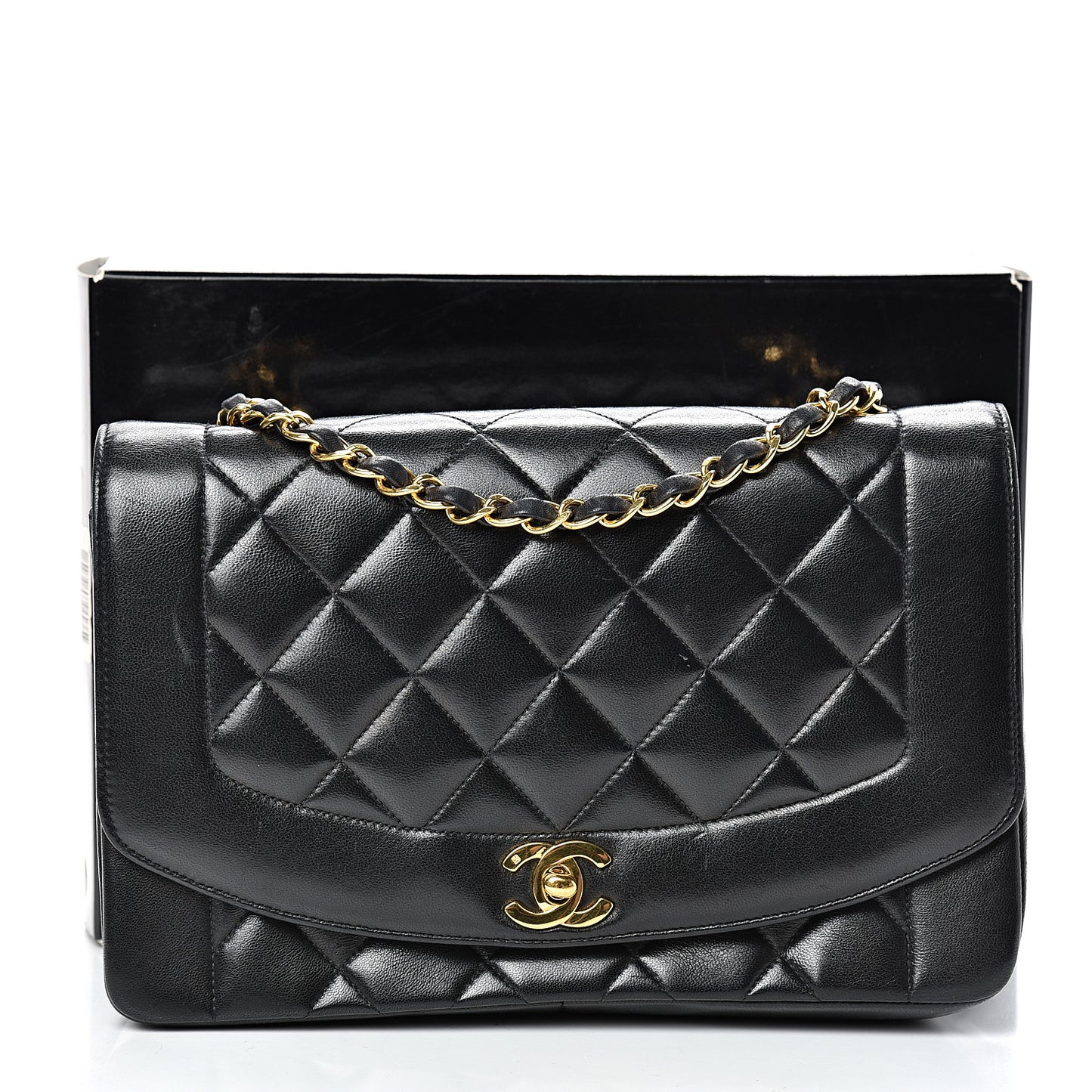 Lambskin Quilted Medium Single Flap Black